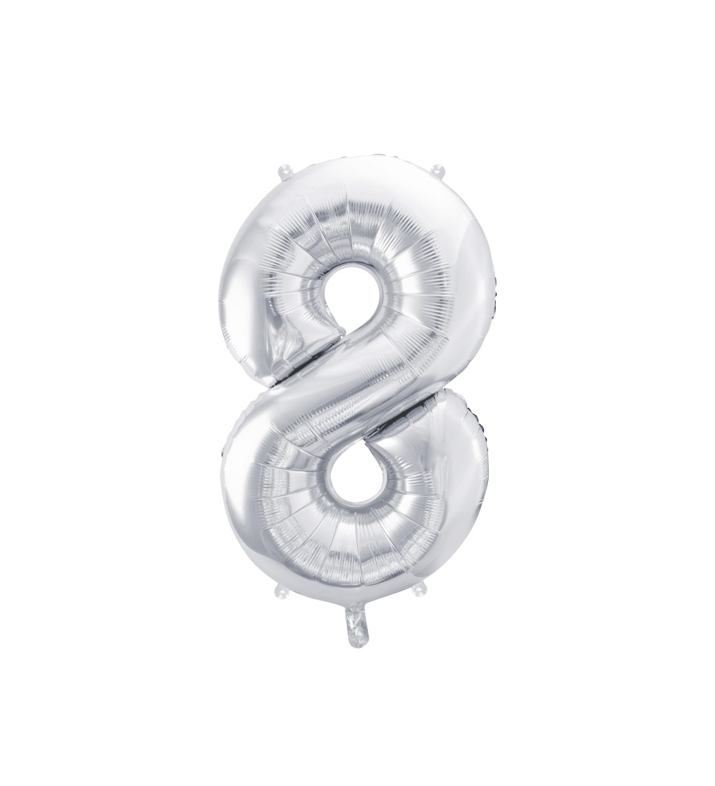 Balonek číslo 8 stříbrný