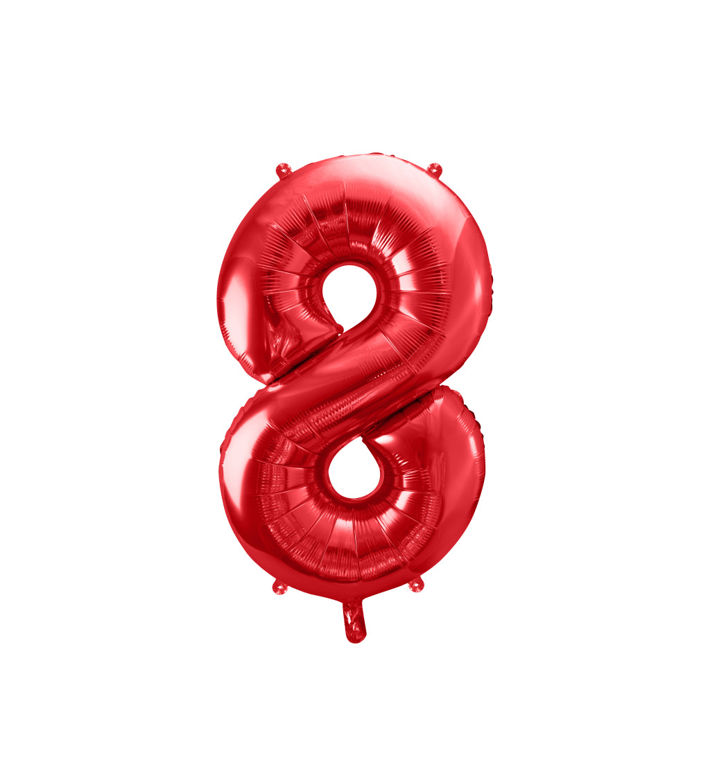 Velký červený foliový balónek "8"