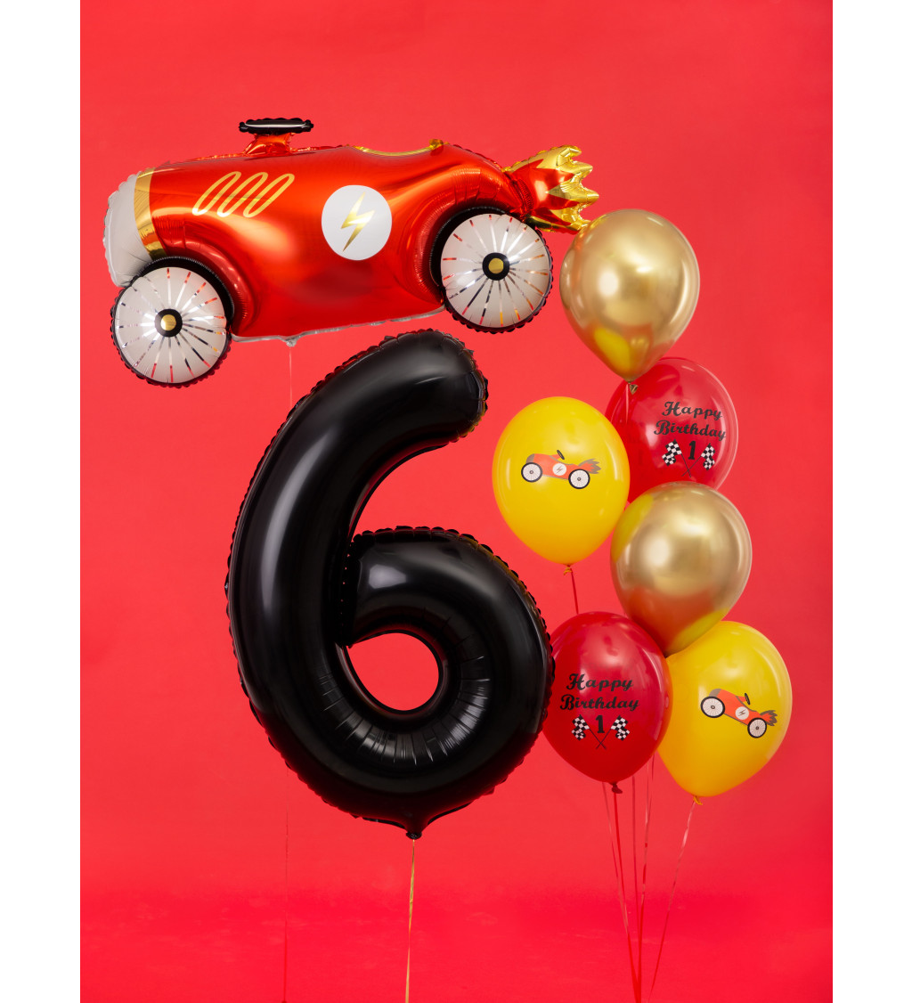 Fóliový balónek - číslice 6 - černý