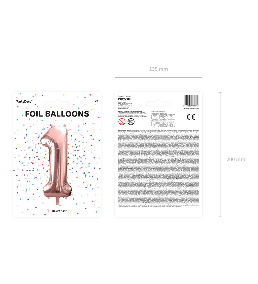 Fóliový balónek 1 - rosegold