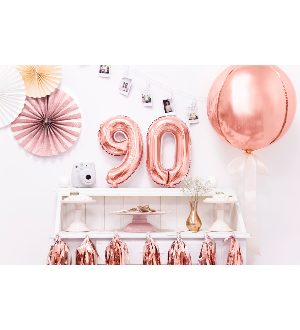 Fóliový balónek - růžově zlatá 9