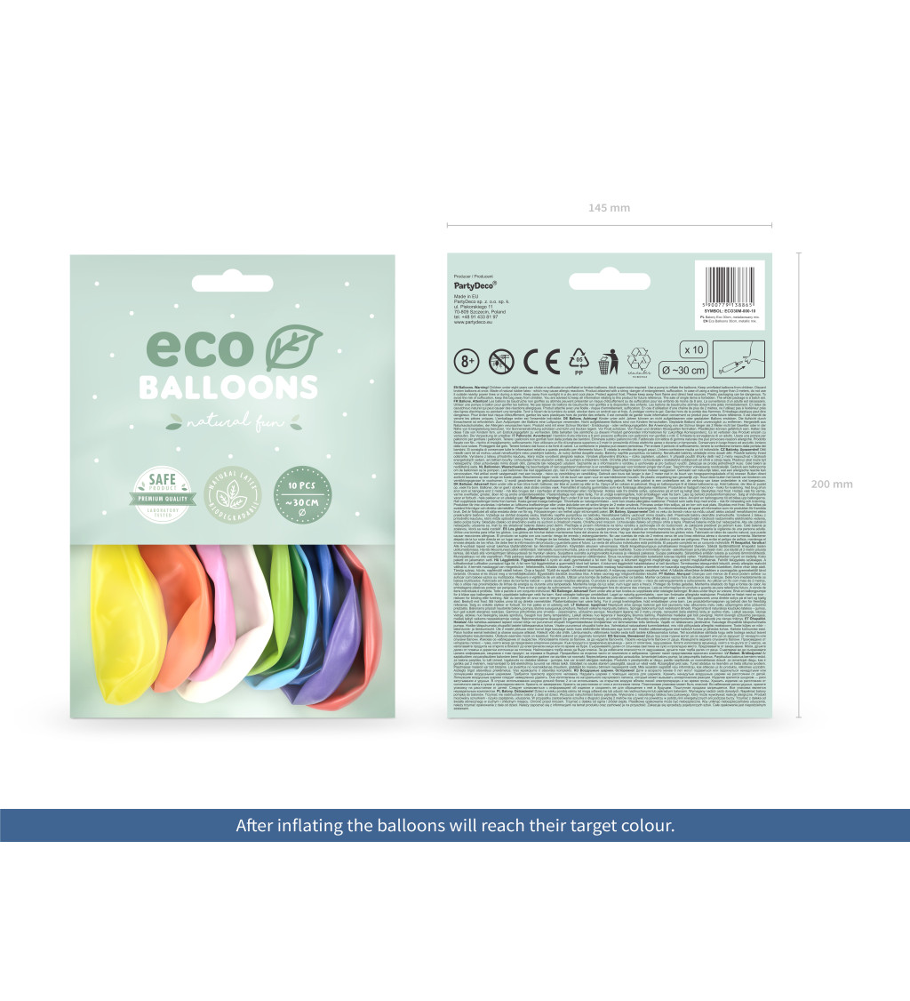 Eco balónky mix barev - metalické