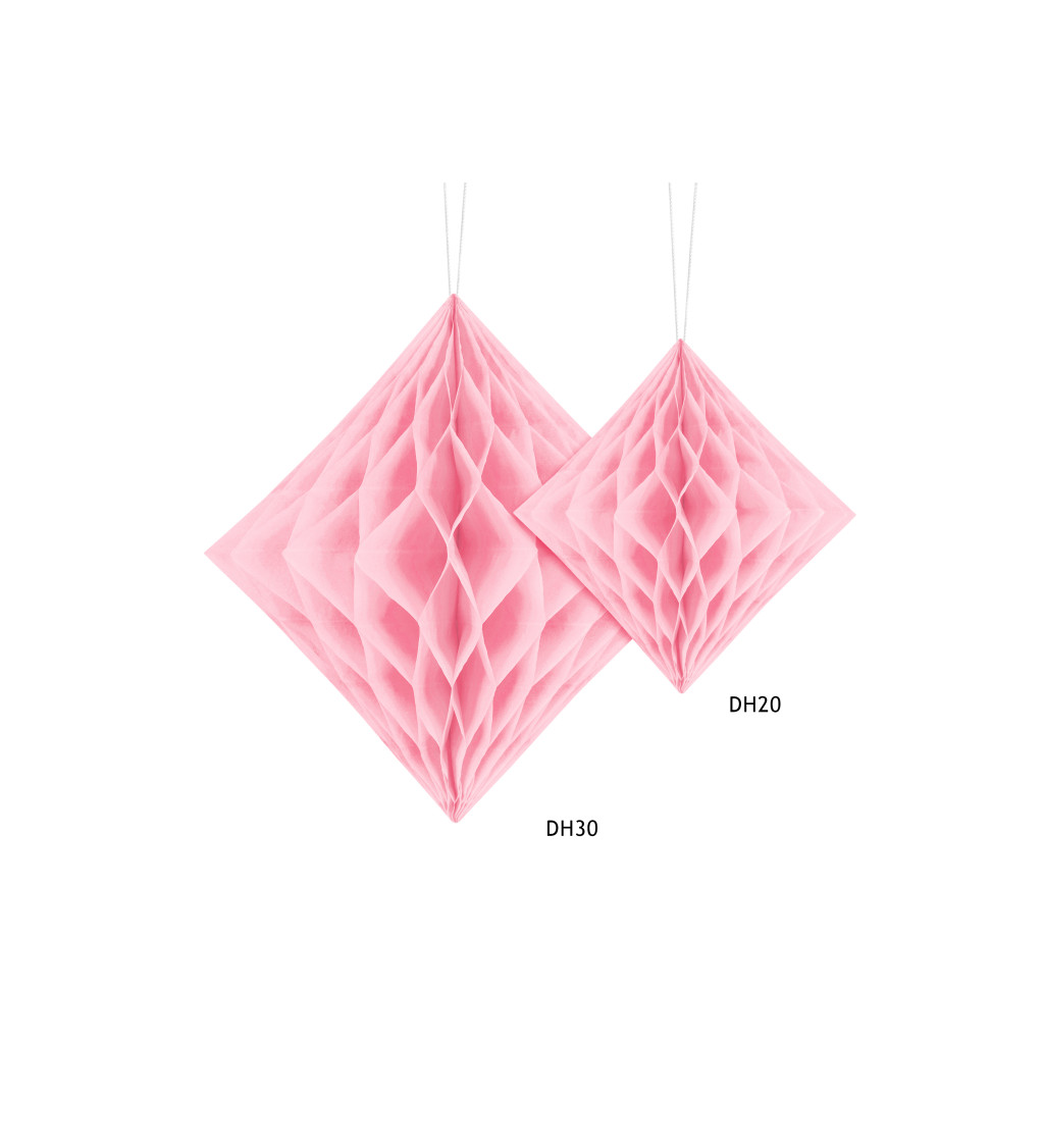 Papírový dekorativní diamant - světle růžový II