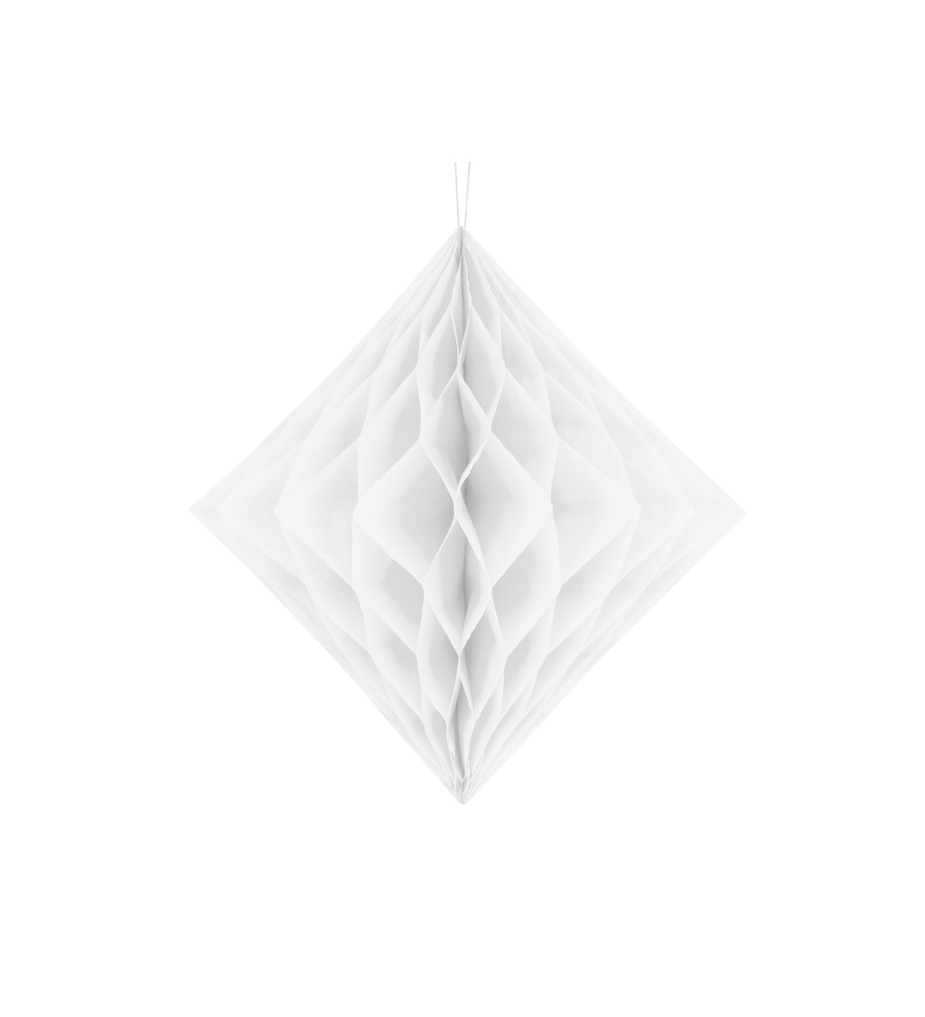 Papírový dekorativní diamant - bílý