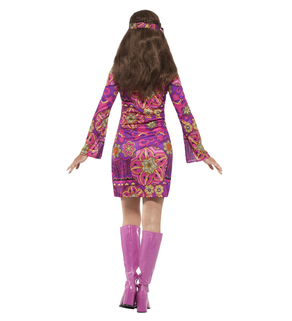 Růžové hippie šaty