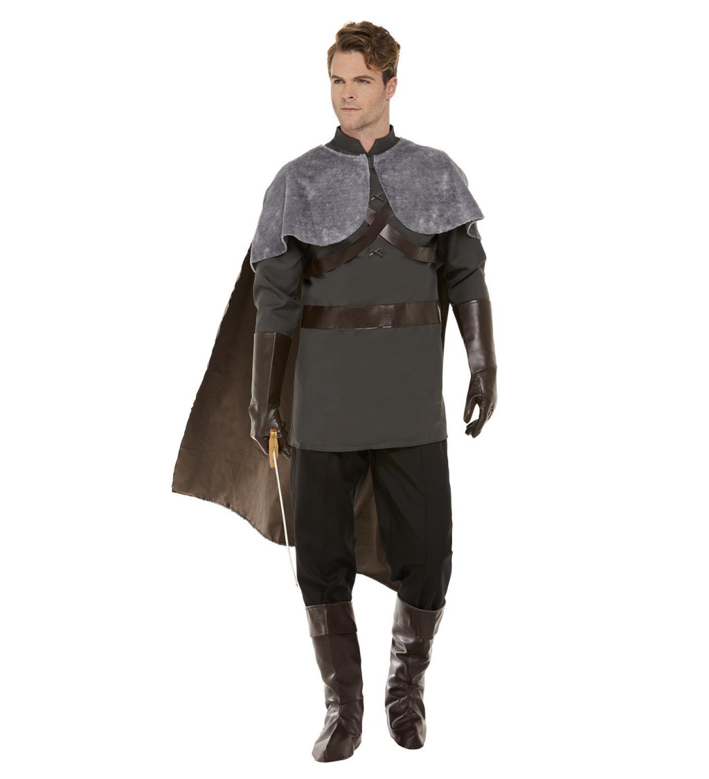 Středověký kostým lorda v šedém provedení