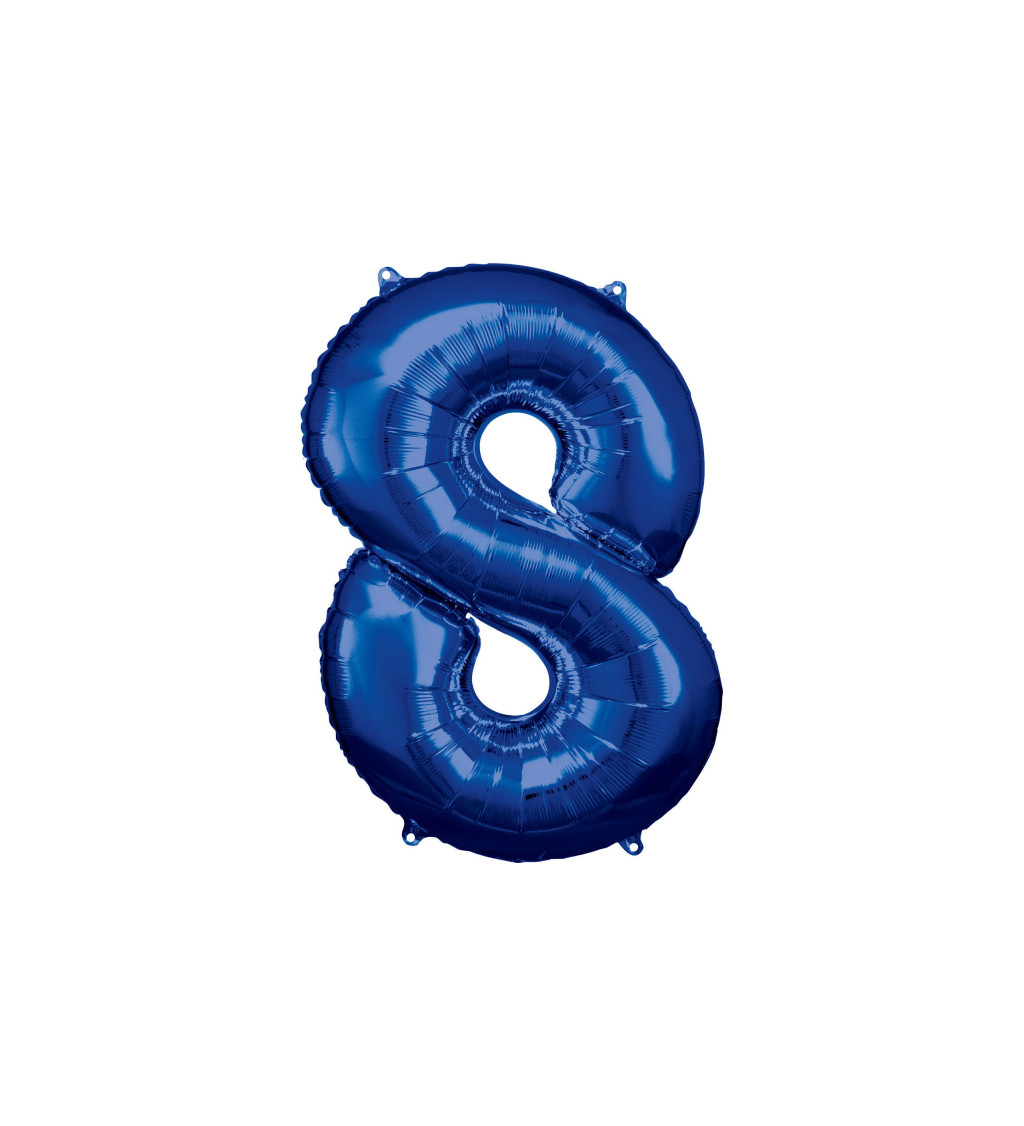 Modrý fóliový balónek čísla 8 - velký