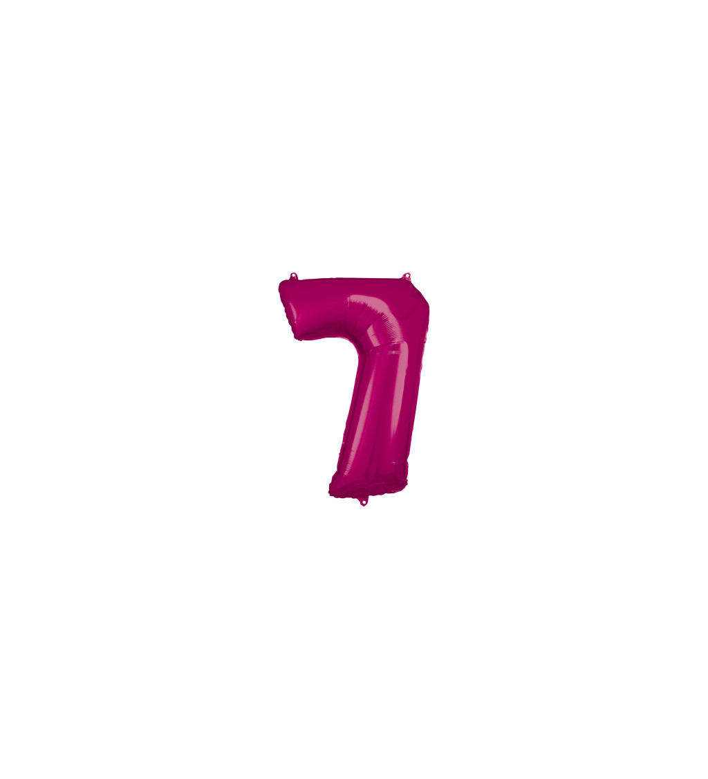 Růžový fóliový balónek čísla 7 - velký