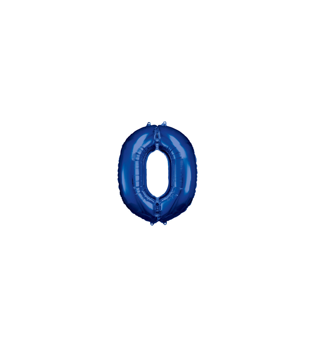 Modrý fóliový balónek čísla 0 - velký