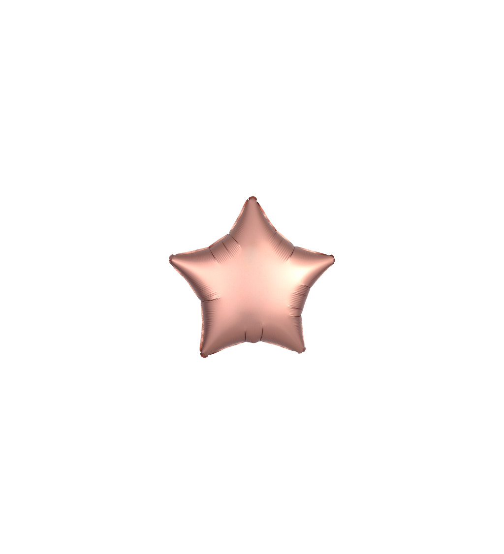 Fóliový balónek - růžově zlatá hvězda