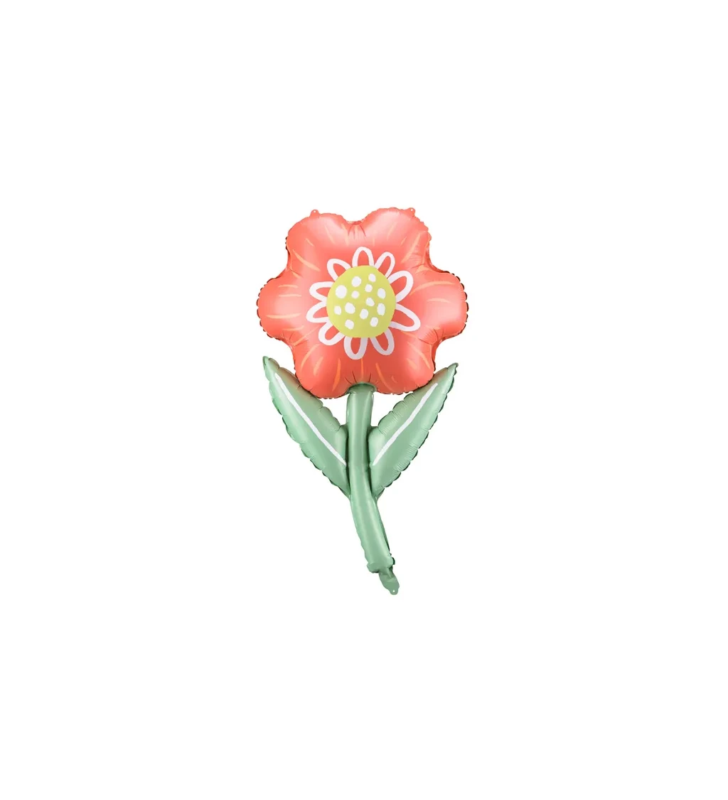 Fóliový balónek - červená květina