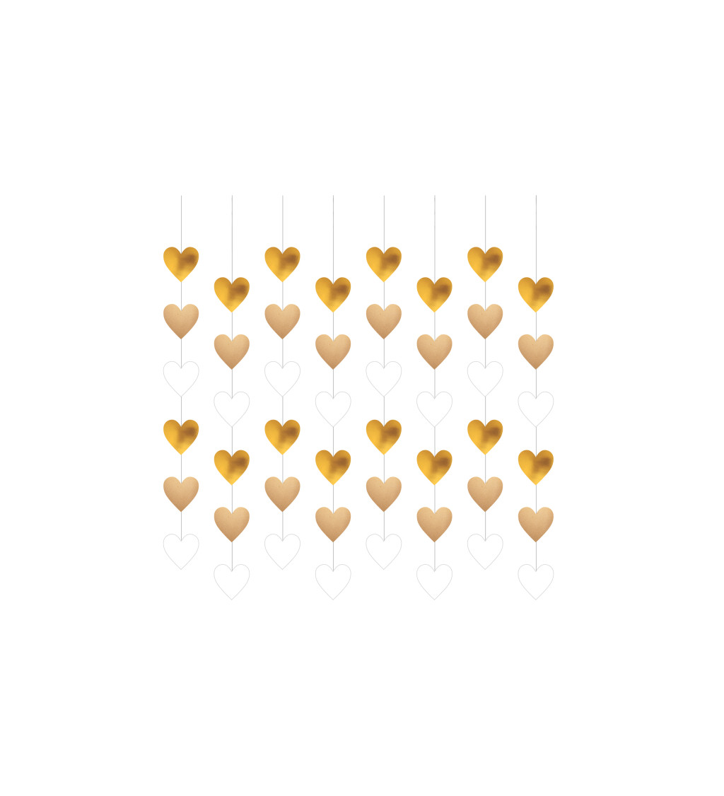 Papírová dekorace zlaté srdce