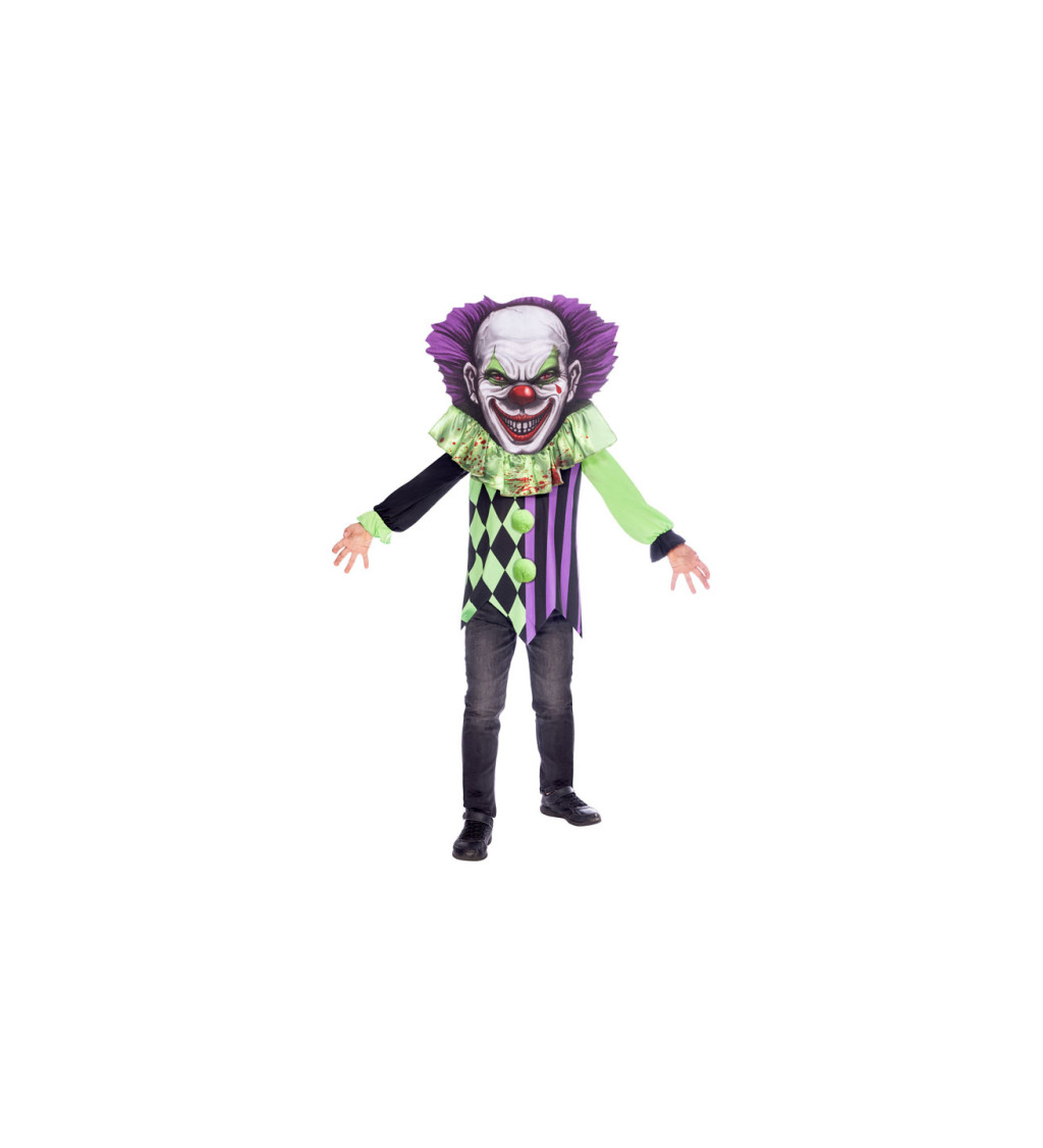 Dětský kostým Strašidelný klaun s velkou hlavou