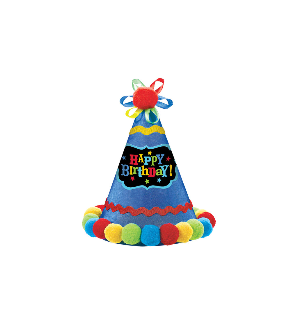 Fóliový balónek - tvar čepice s nápisem "Happy Brithday!"