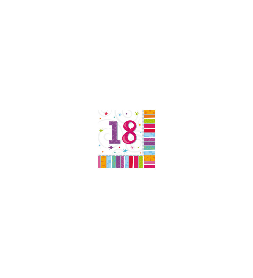 Ubrousky - narozeninové s číslem 18