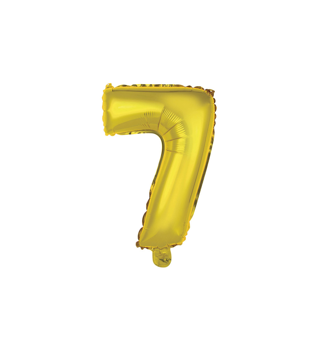 Fóliový balónek malý - zlaté číslo 7
