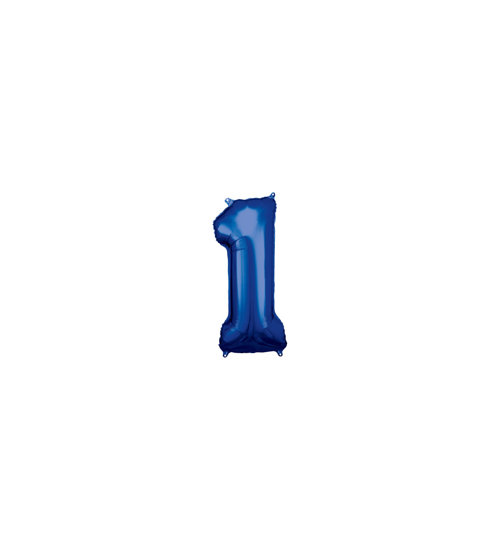 Modrý fóliový balónek čísla 1 - velký