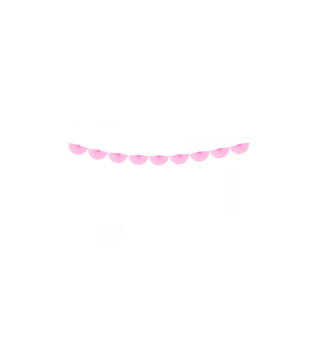 Girlanda s rozetkami - světle růžová