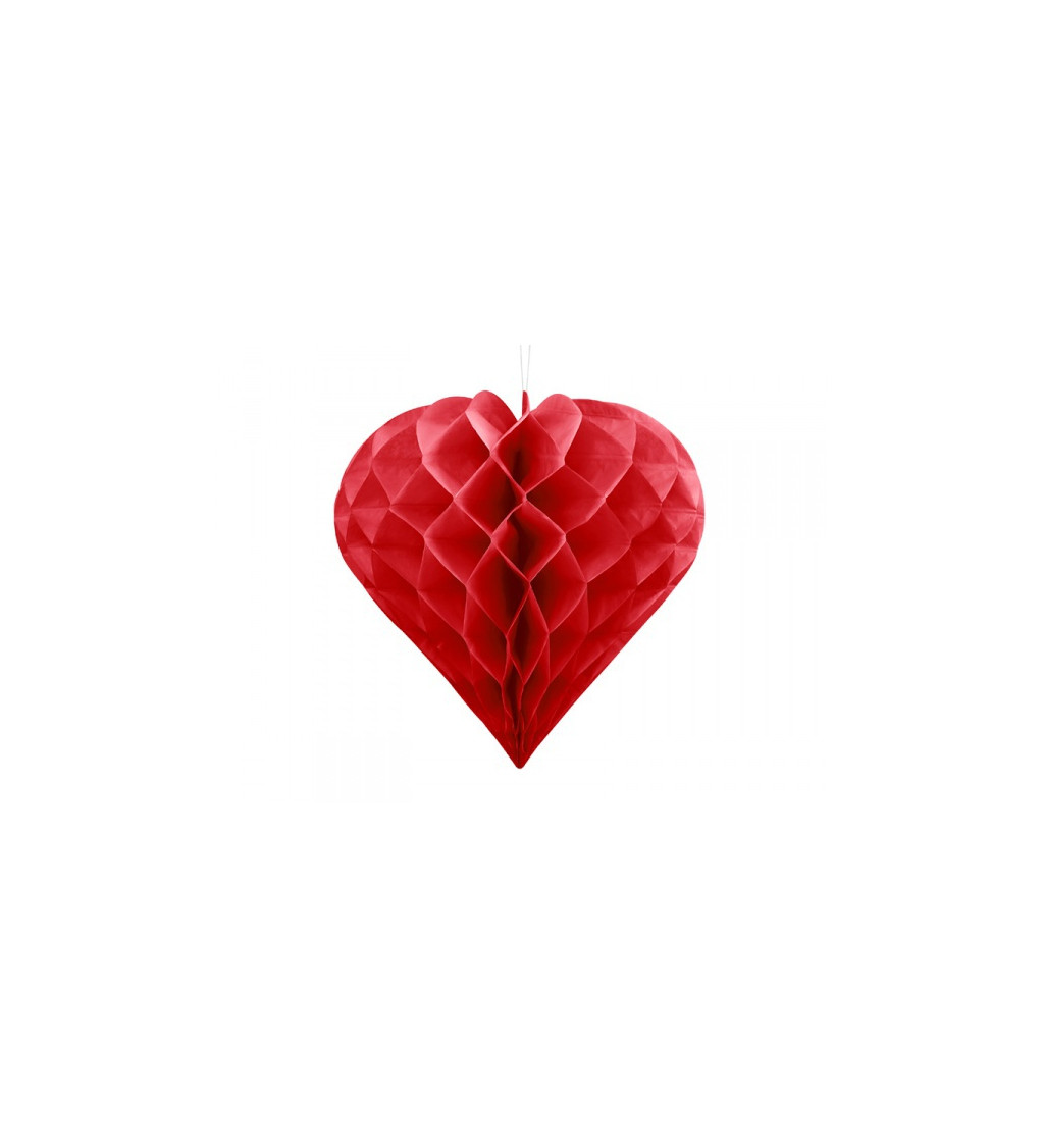 Papírové dekorativní srdce - červené