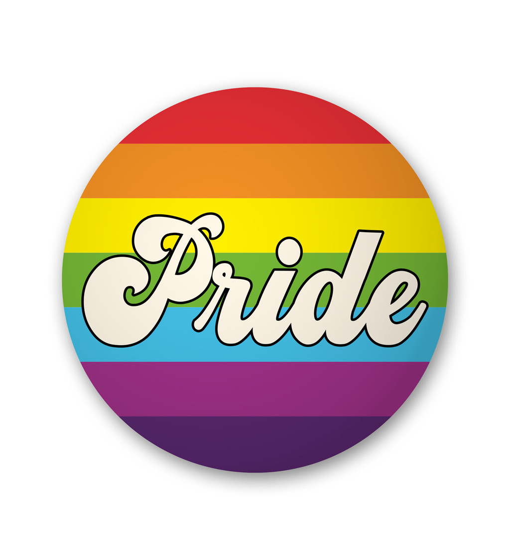 Placka - nápis Pride, duha