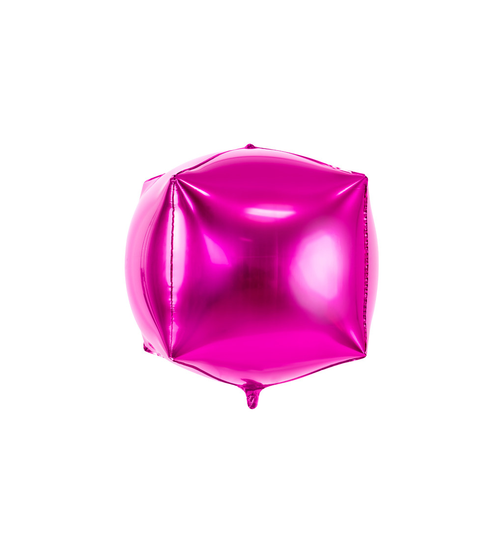 Fóliový balónek - růžová krychle