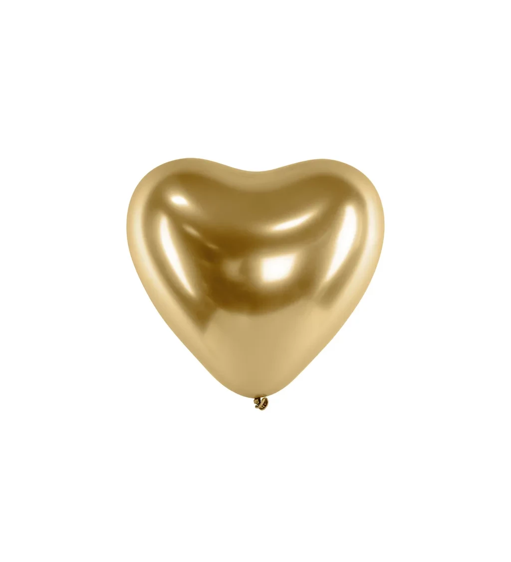 Fóliové balónky ve tvaru srdce - zlaté