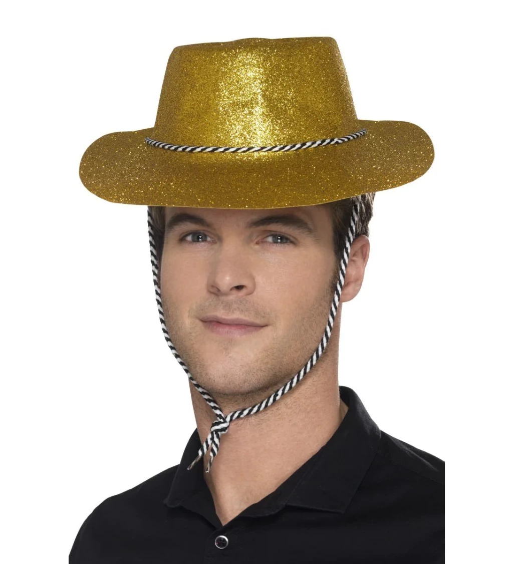 Zlatý Cowboy klobouk glitter