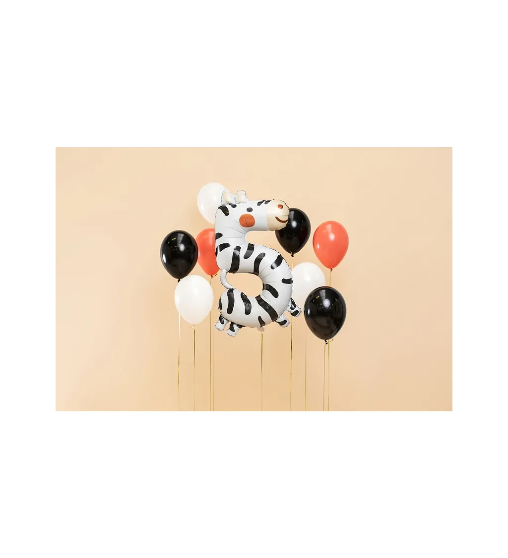Foliový balónek číslo 5 - Zebra
