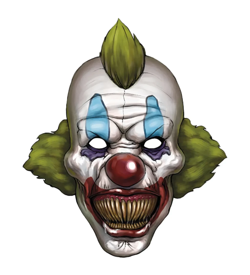 Maska papírová - strašidelný klaun