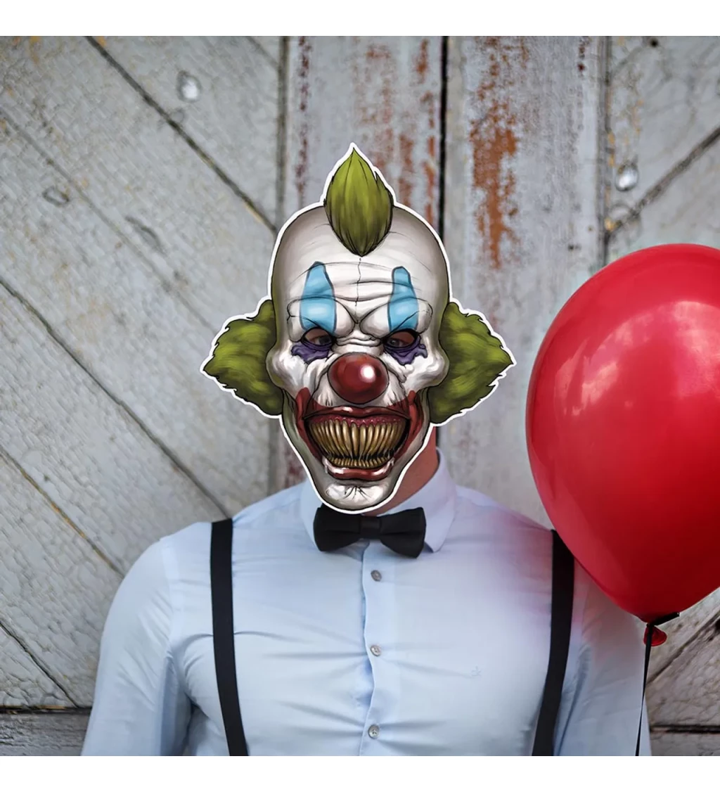 Maska papírová - strašidelný klaun