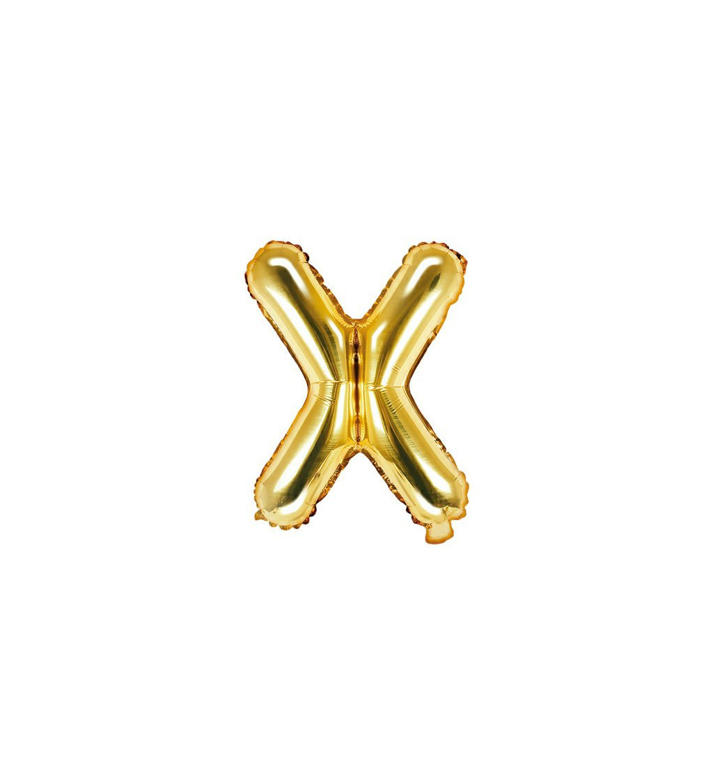 Zlatý fóliový balónek - písmeno X