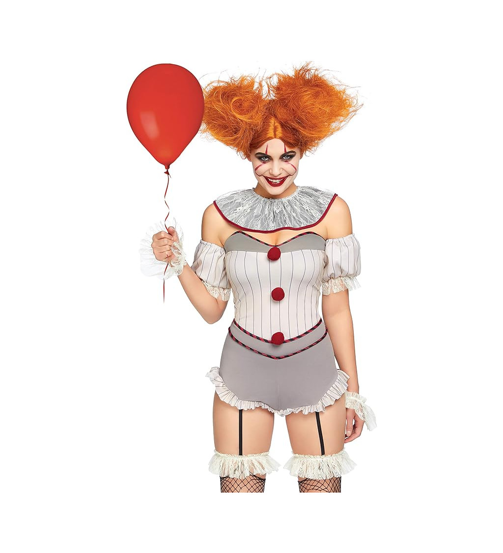 Dámský kostým - strašidelný klaun (vel. XS)