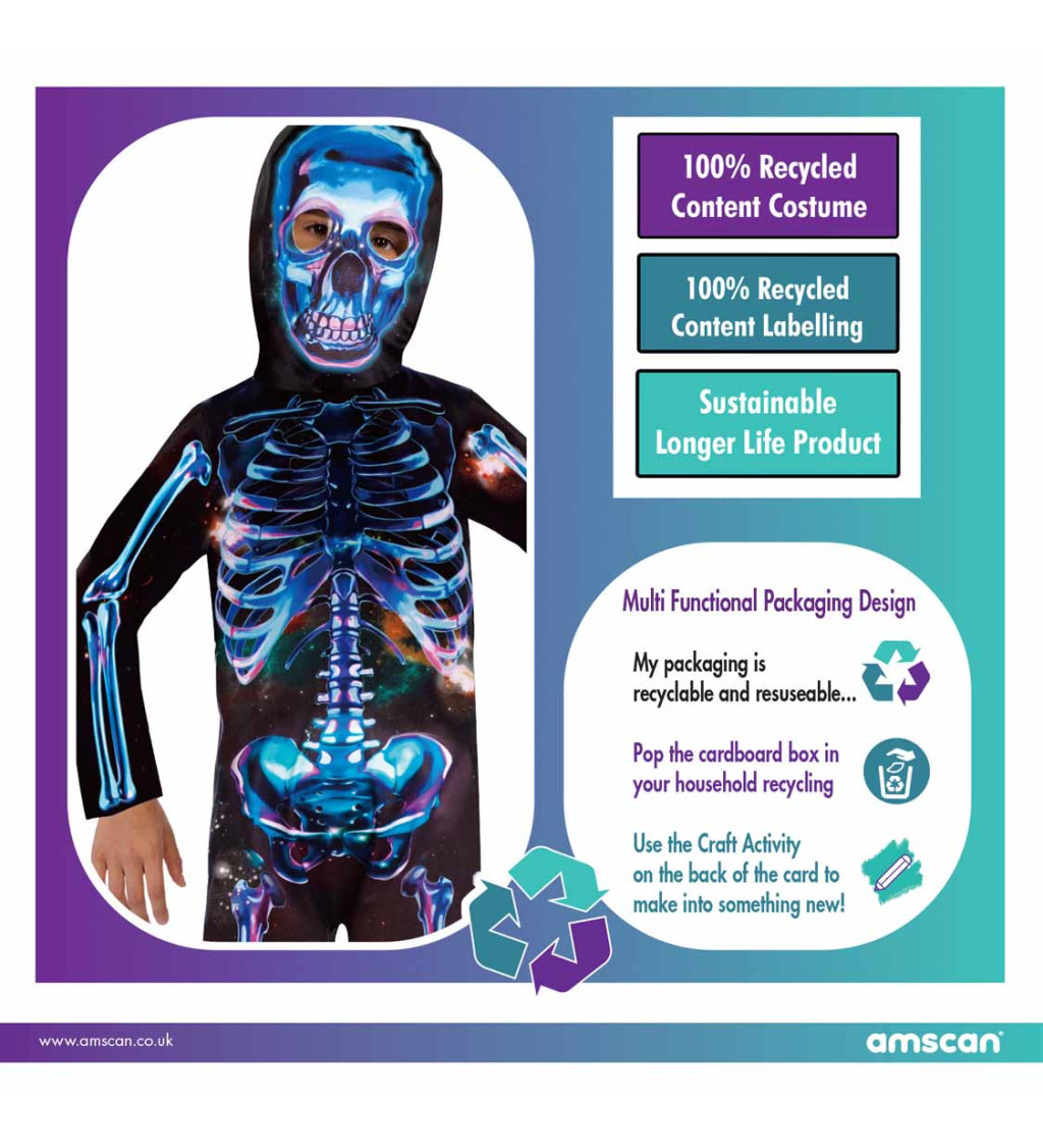 Dětský kostým - neon skeleton