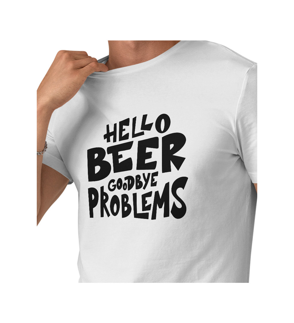 Pánské triko - Hello beer goodbye problems