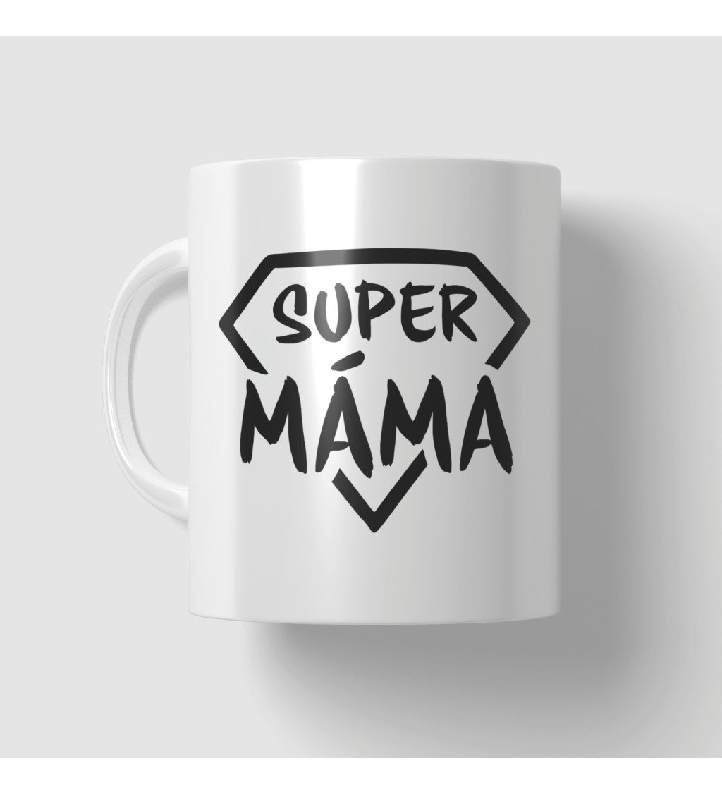 Hrnek s černým nápisem - Super máma