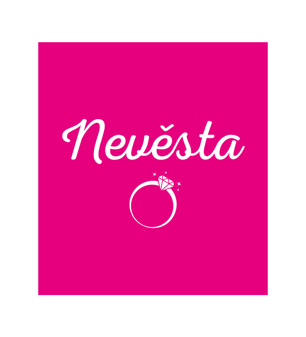 Růžové dámské tričko Nevěsta - prsten
