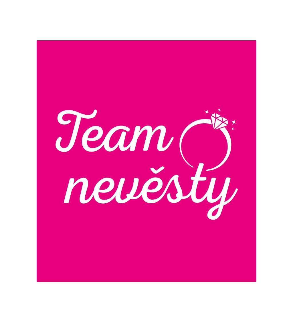 Růžové dámské tričko Team nevěsty - prsten