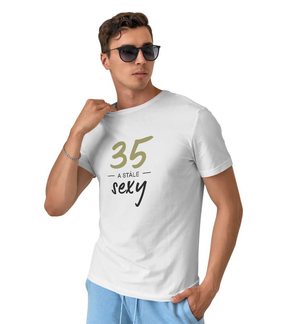 Pánské tričko bílé - 35 a stále sexy