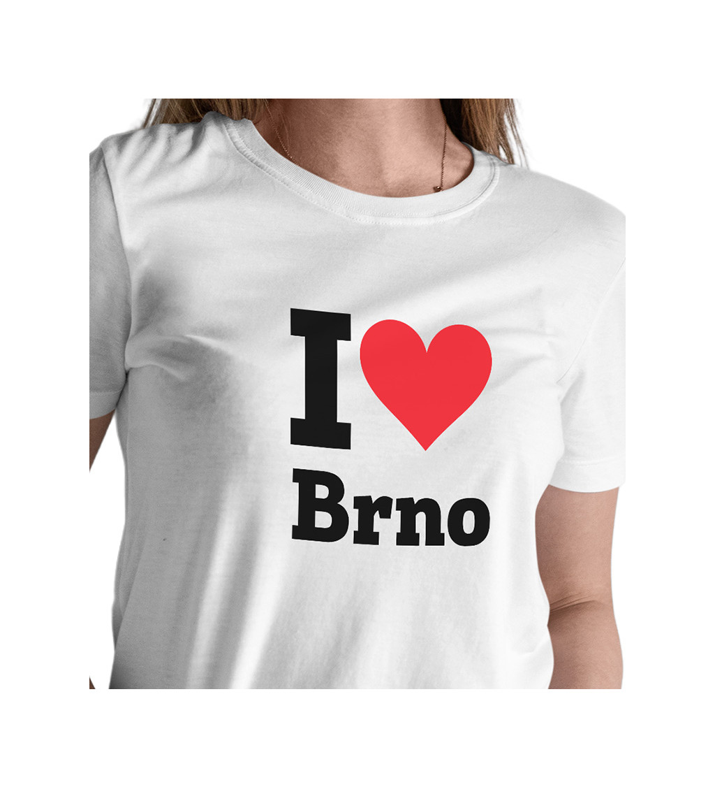 Dámské bílé tričko I love Brno