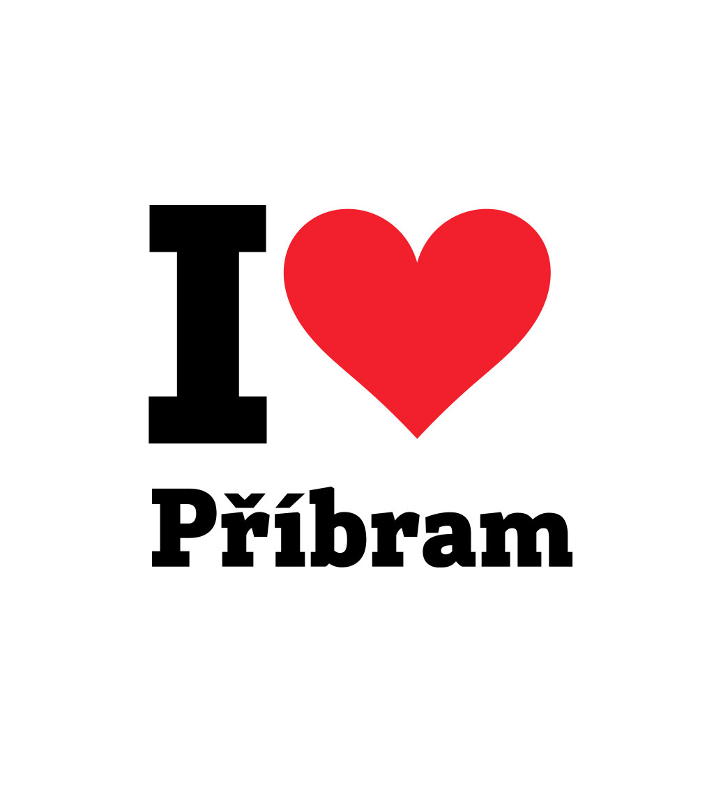 Dámské bílé tričko I love Příbram