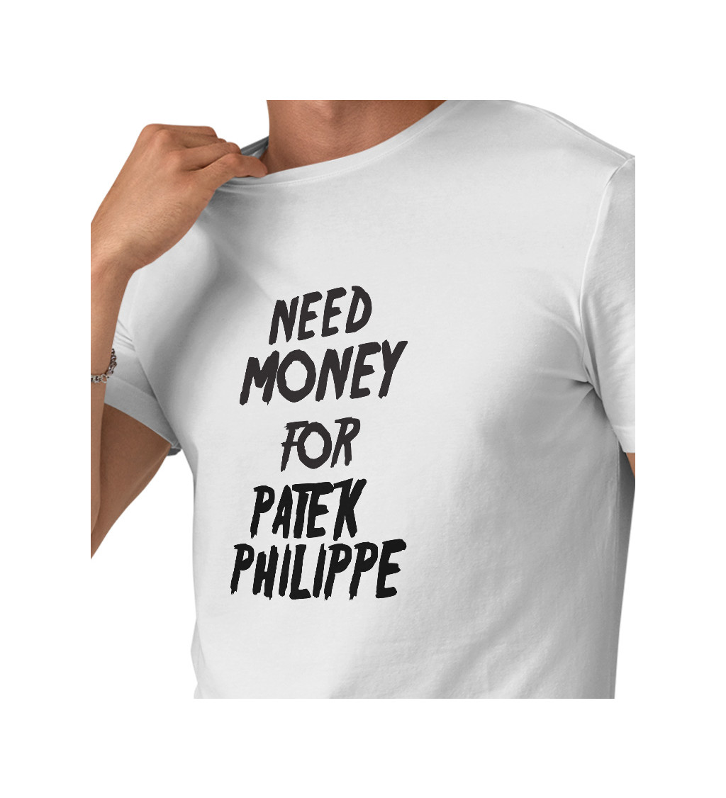 Pánské tričko bílé Need money for Philippe