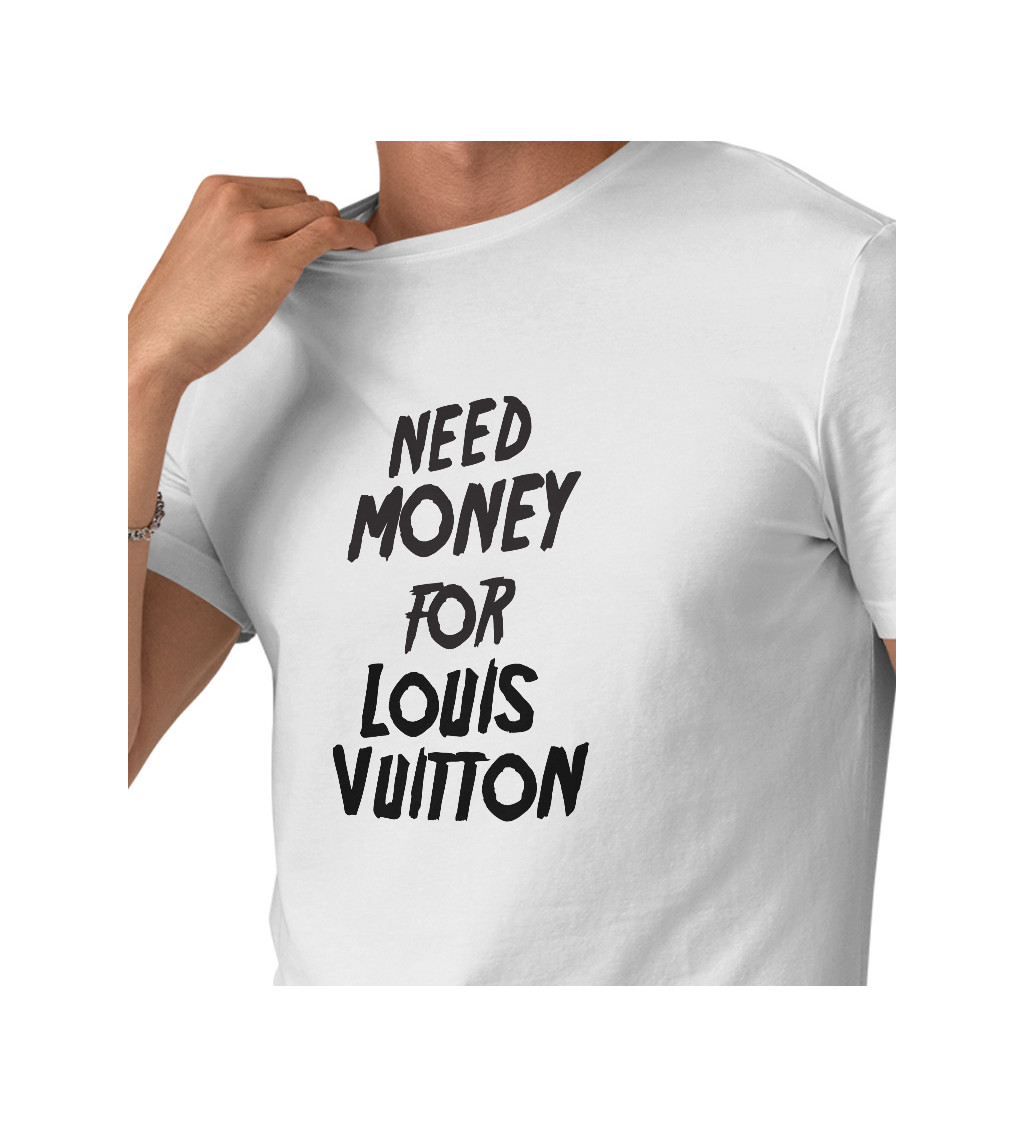 Pánské tričko bílé Need money for Vuitton