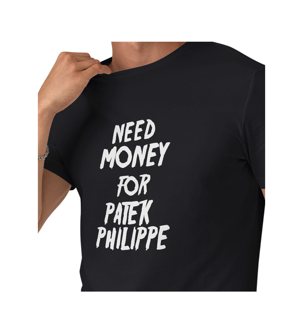 Pánské tričko černé Need money for Philippe