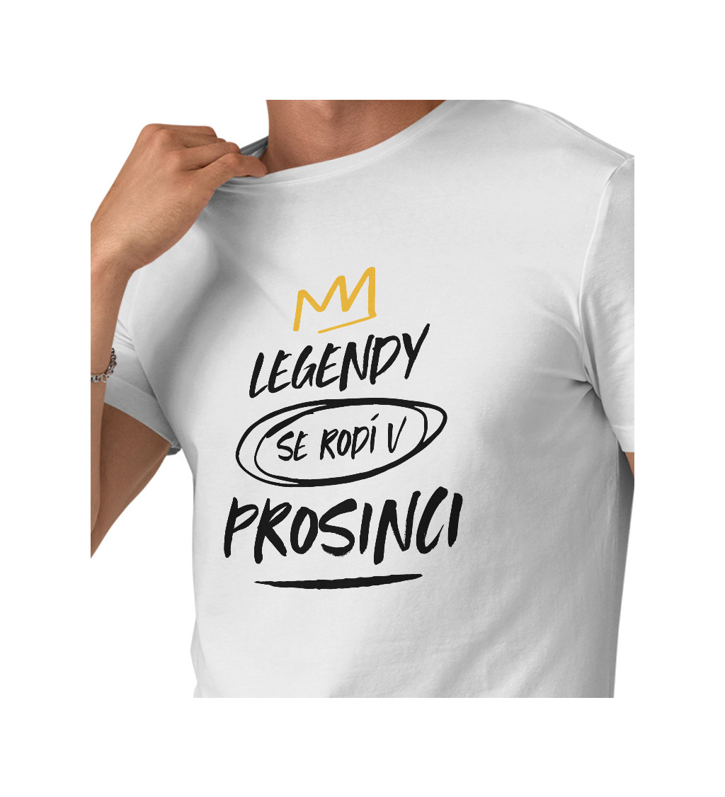 Pánské triko bílé - Legendy se rodí v prosinci