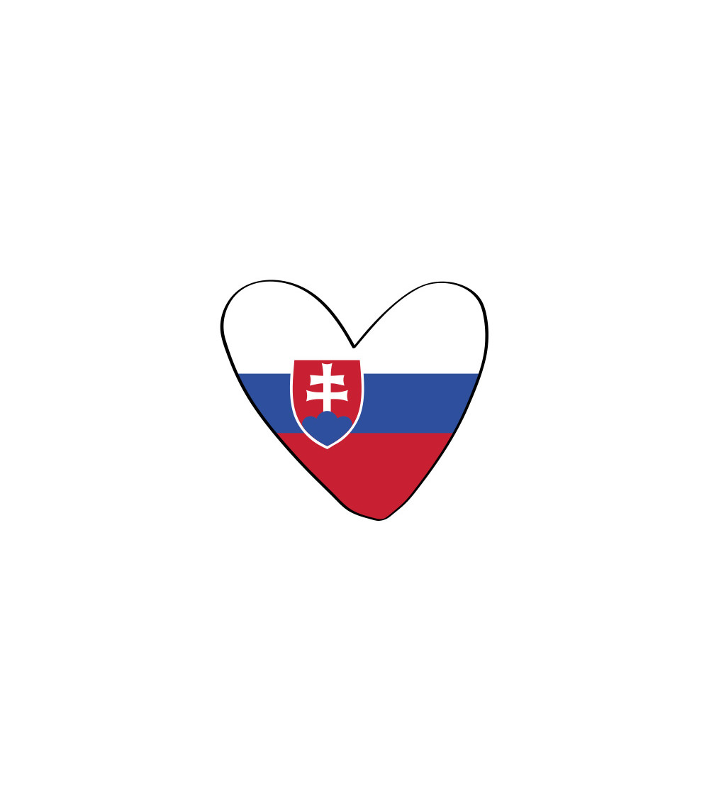 Dámské triko bílé - Srdce Slovensko