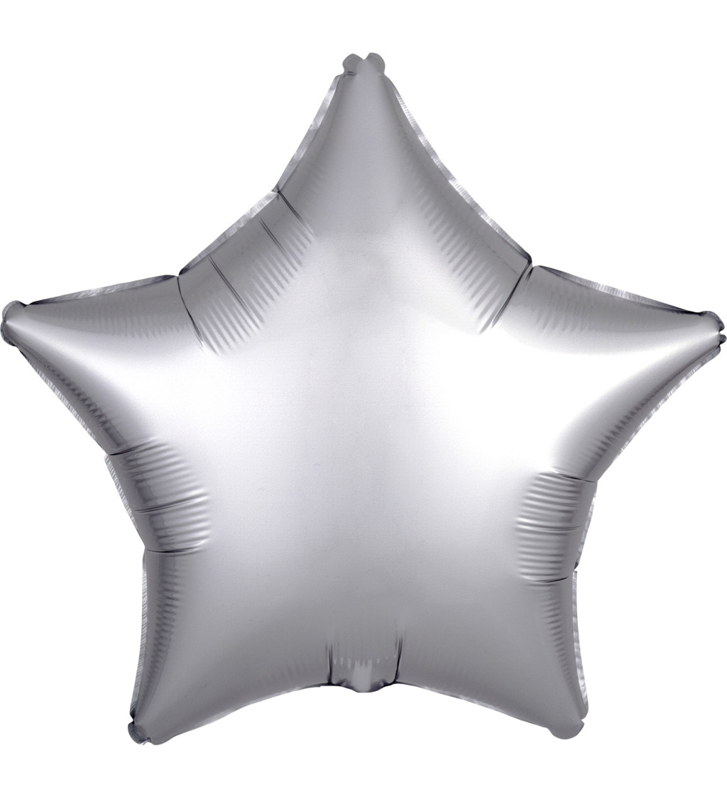 Fóliový balón hvězda - stříbrný