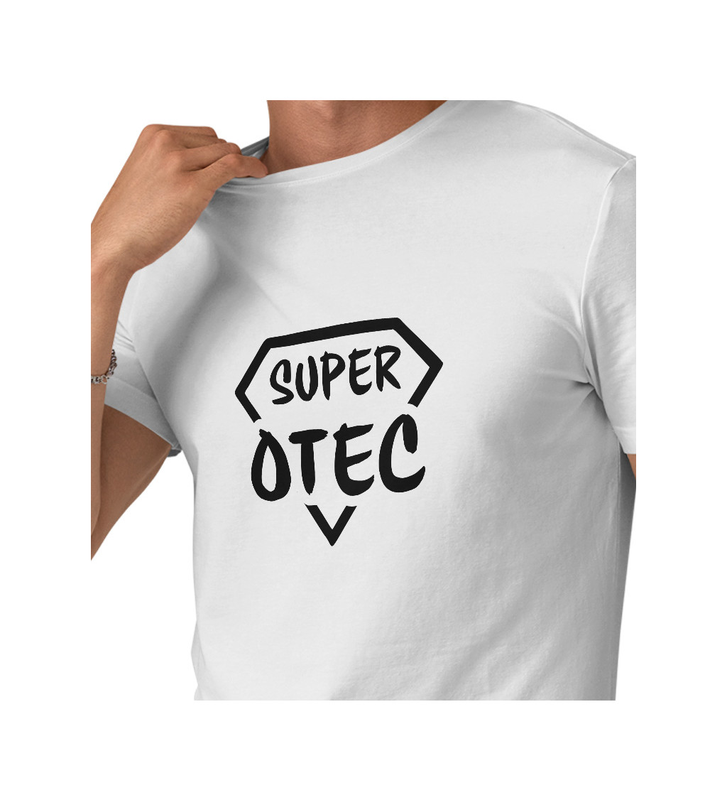 Pánské tričko bílé - Super otec