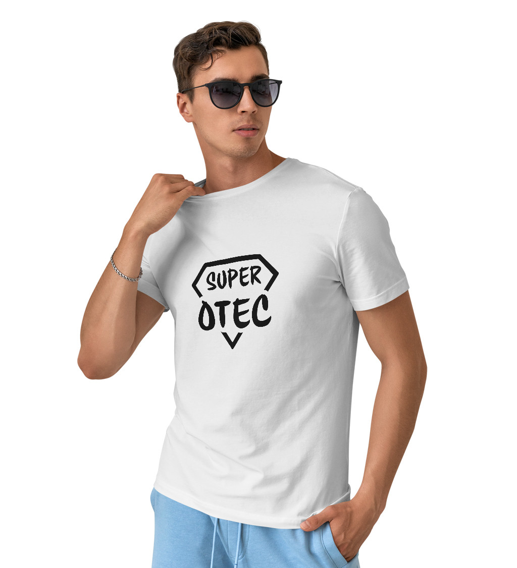Pánské tričko bílé - Super otec