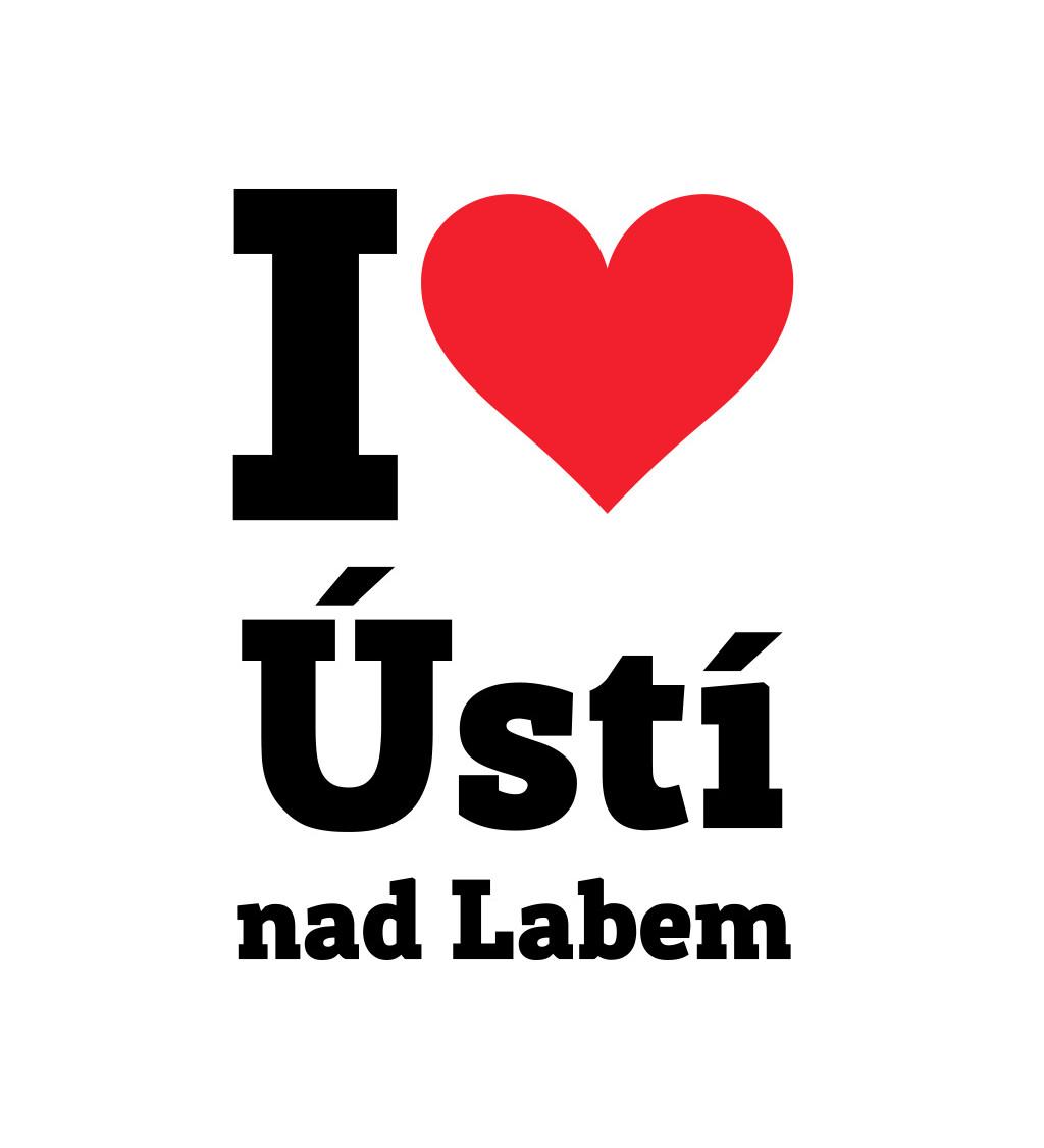 Dámské triko bílé - I love Ústí nad Labem