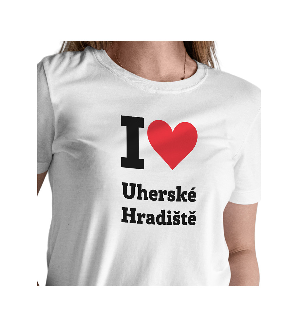 Dámské triko bílé - I love Uherské Hradiště